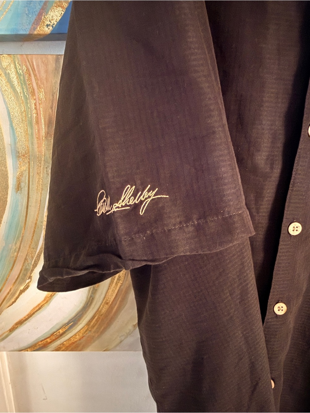 Shelby Camp Shirt- Black 4XL - Picture 3 of 4
